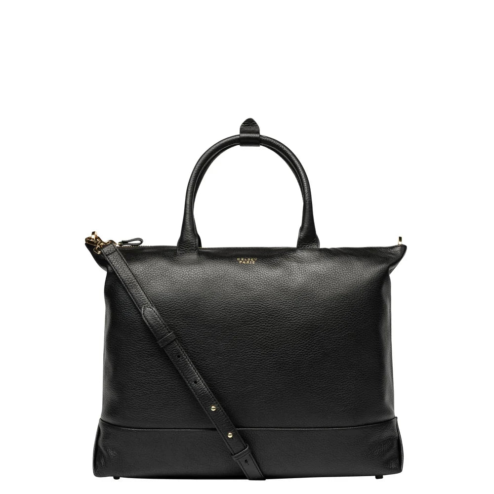 LE CUIR GRAINE Tote Bag 34 CM BLACK Promotional Price