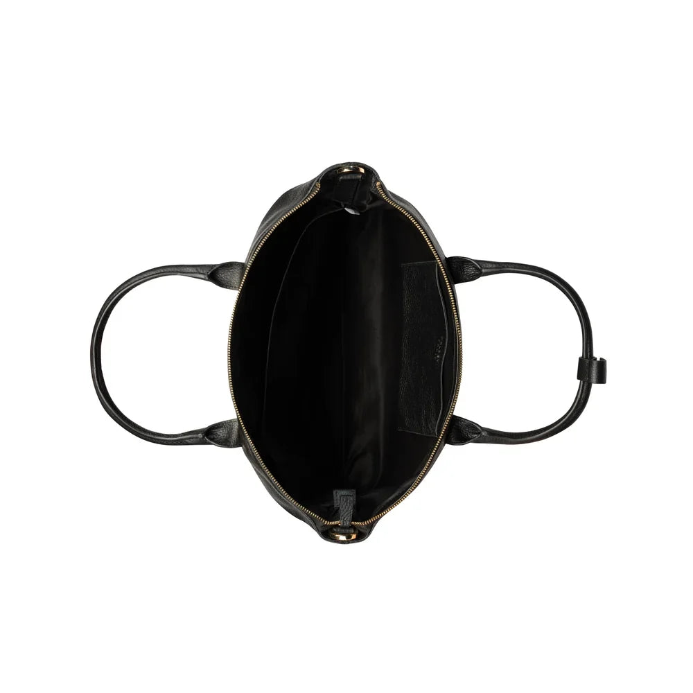 LE CUIR GRAINE Tote Bag 34 CM BLACK Promotional Price