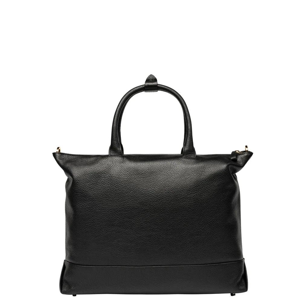 LE CUIR GRAINE Tote Bag 34 CM BLACK Promotional Price